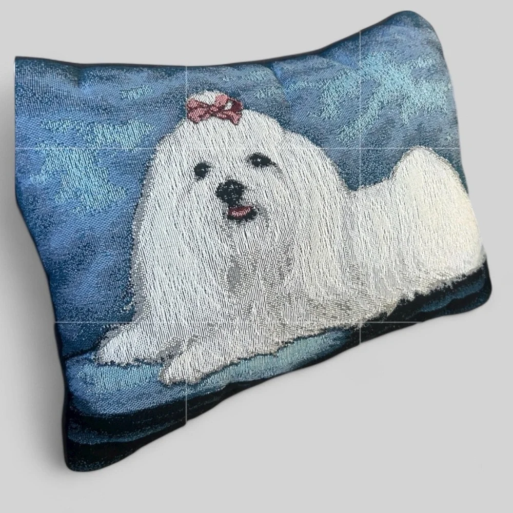 Tapestry Dog artwork rectangular pillow 16 x 11 dog show lhasa aspso print retro